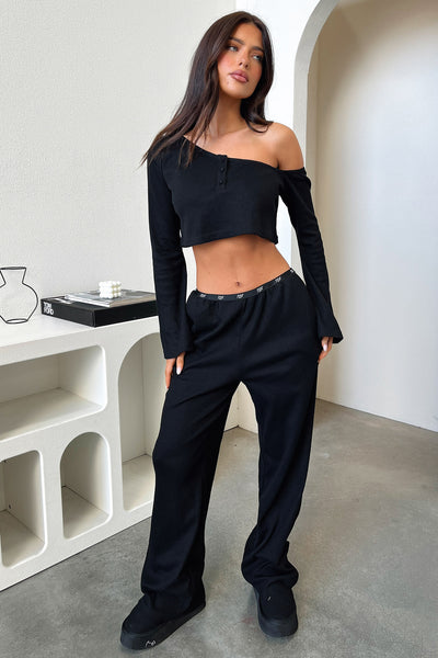 Dana Straight Leg Lounge Pants - Black
