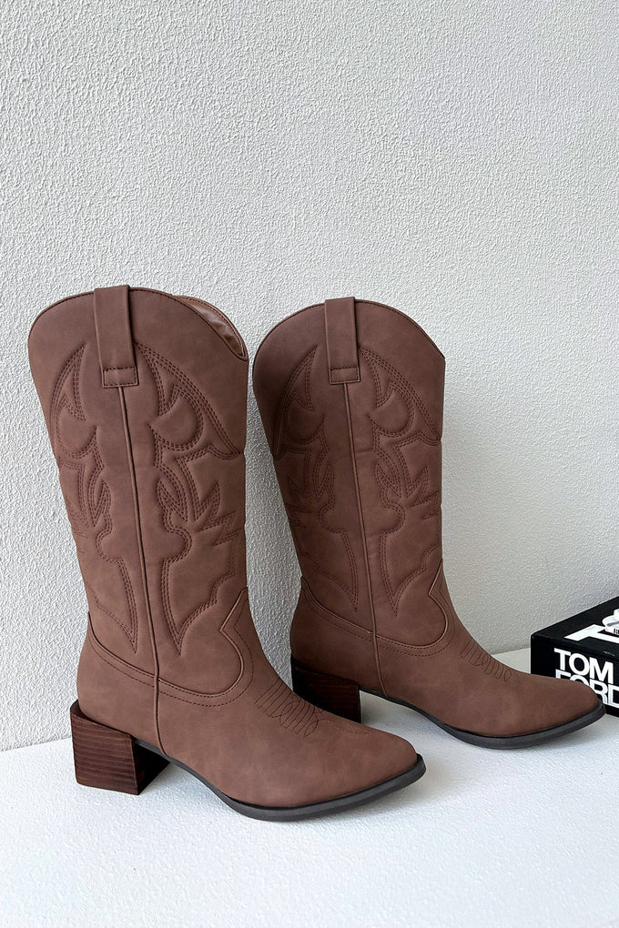 Jagger Cowboy Boots - Cocoa