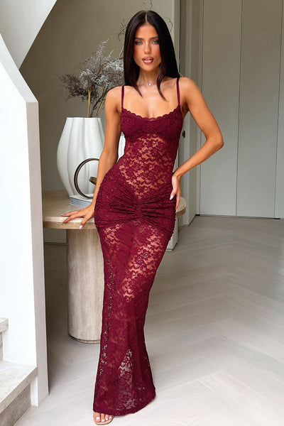 Kayden Maxi Dress - Burgundy