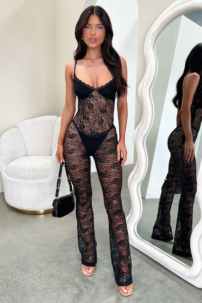 Luisa Lace Jumpsuit - Black