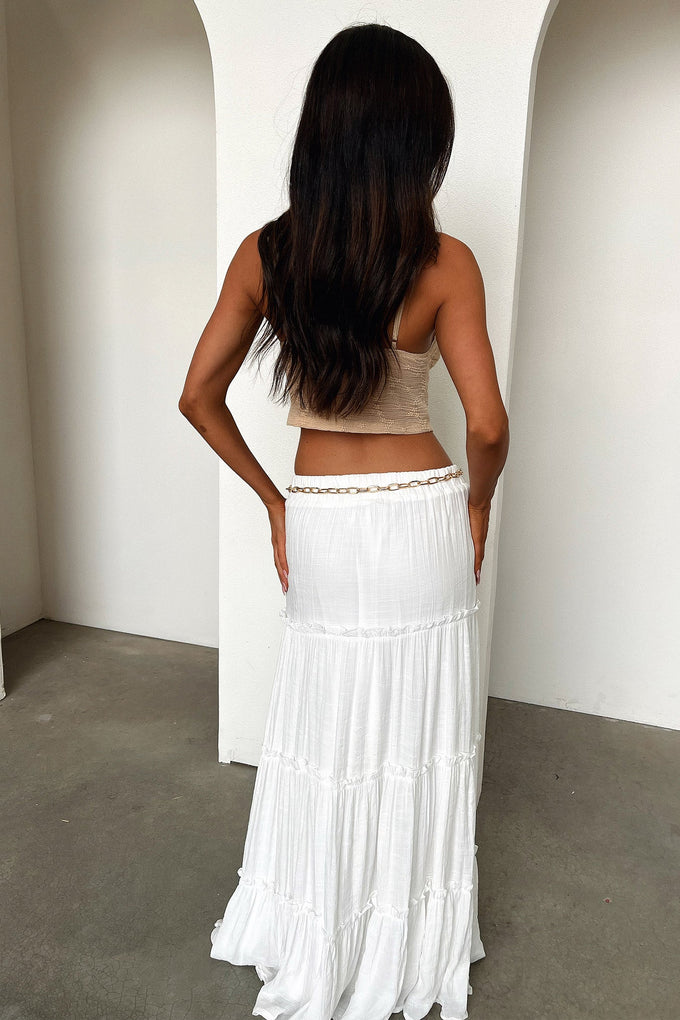 Dunne Maxi Skirt - White