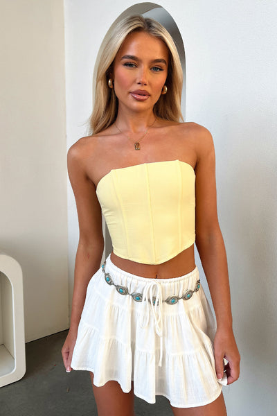 Tullie Tiered Mini Skirt - White